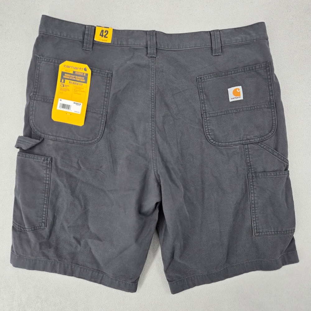 Carhartt Mens 42 NWT Rugged Flex Relaxed Fit Canvas Work Shorts Gray 103652